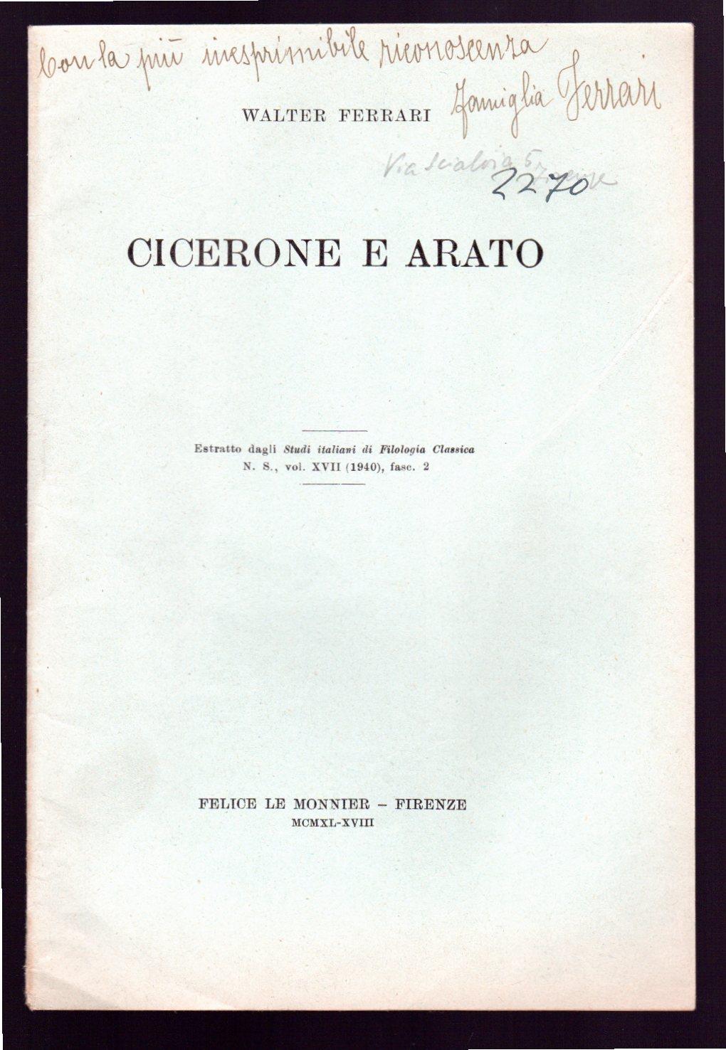 Cicerone e Arato