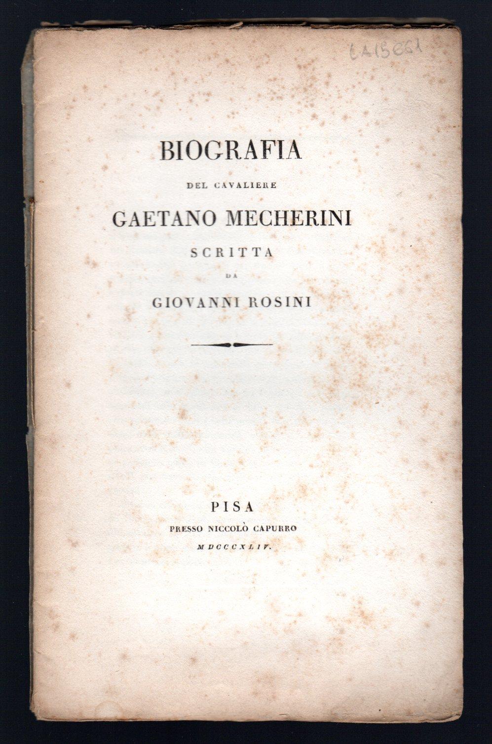 Biografia del Cavaliere Gaetano Mecherini