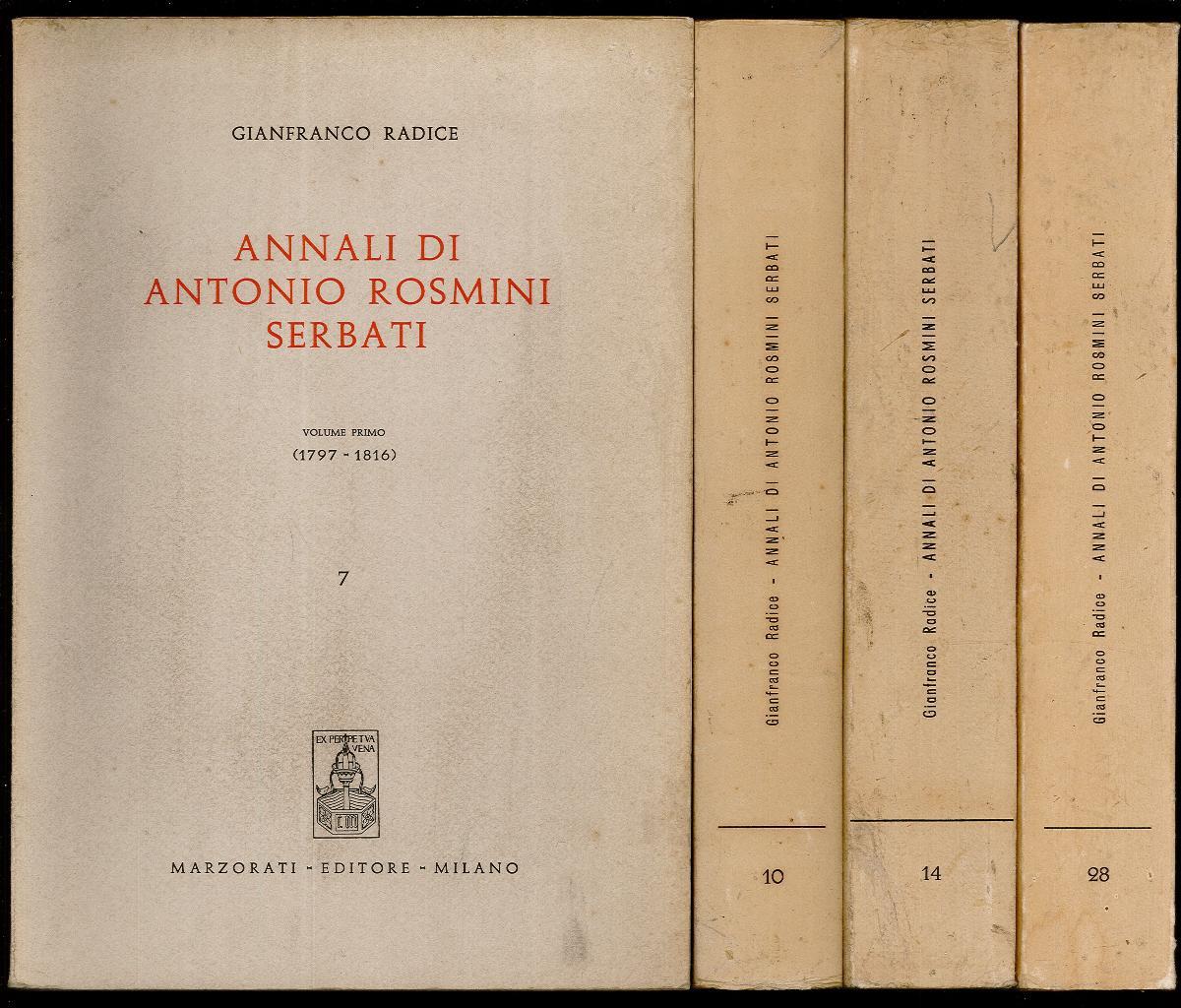 Annali di Antonio Rosmini Serbati Voll. 1-2-3-4