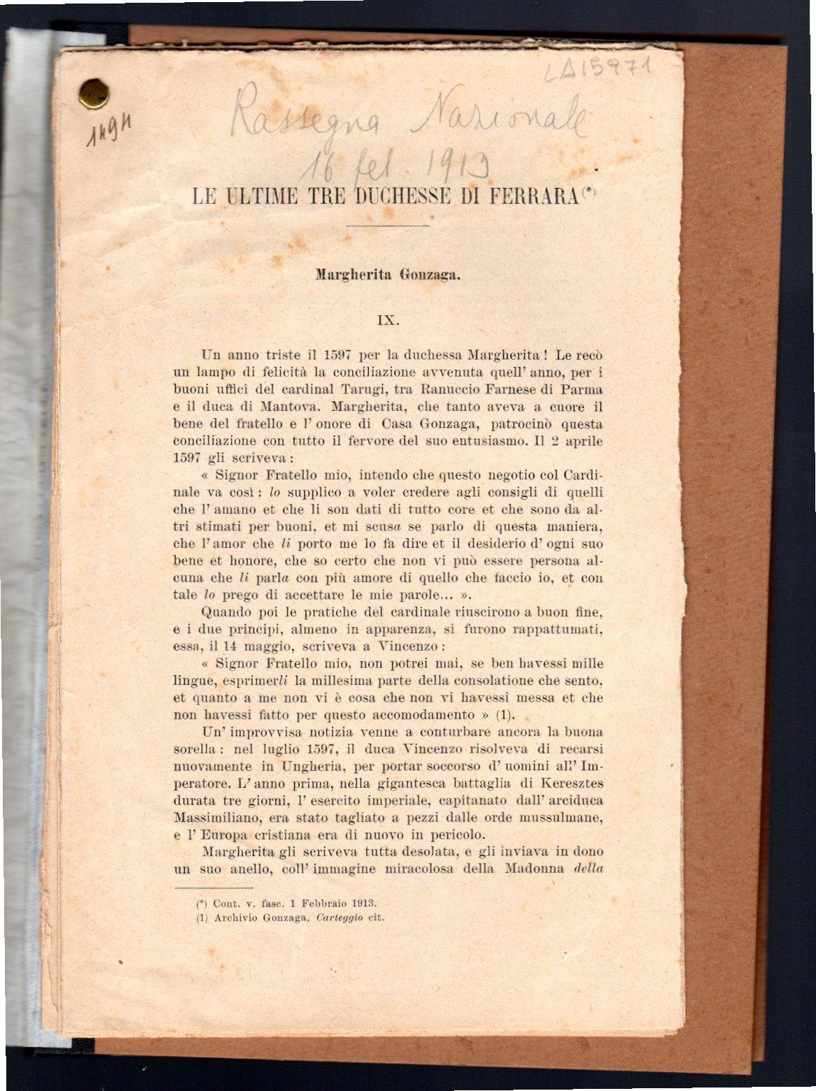 Le ultime tre Duchesse di Ferrara - Margherita Gonzaga
