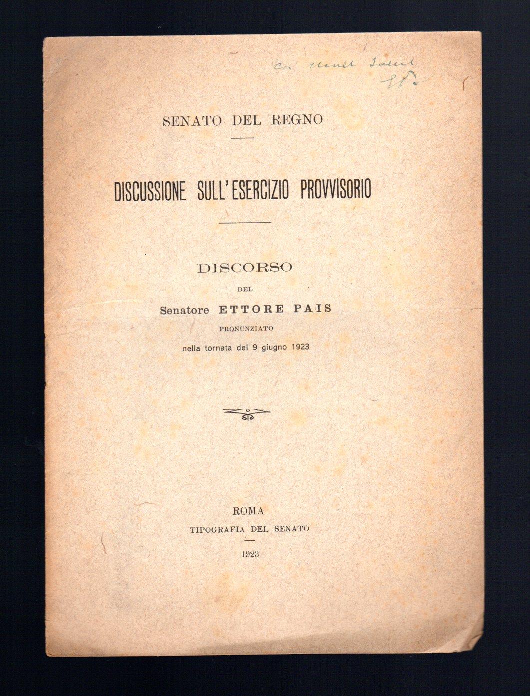 Discussione sull'Esercizio Provvisorio