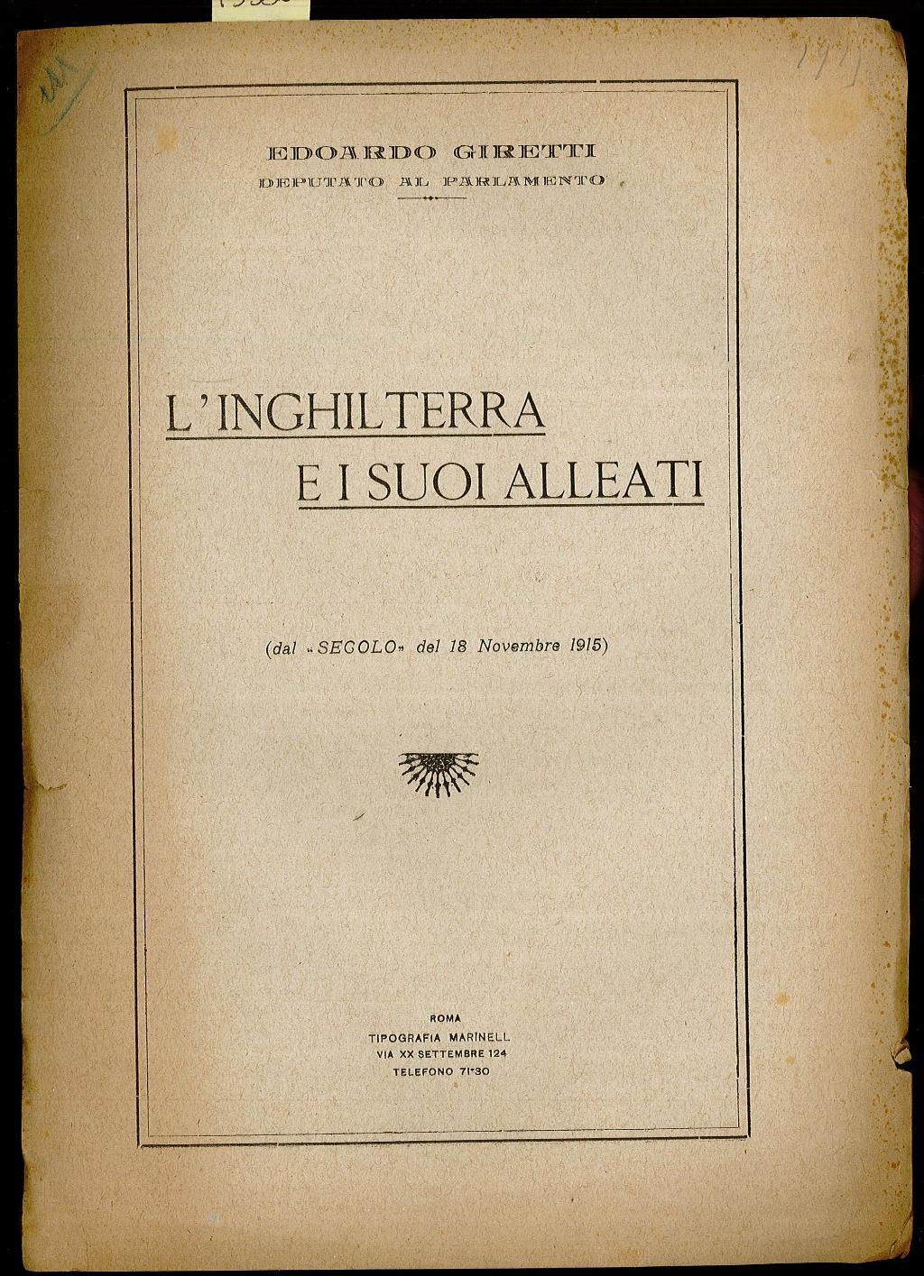 L’Inghilterra e i suoi alleati