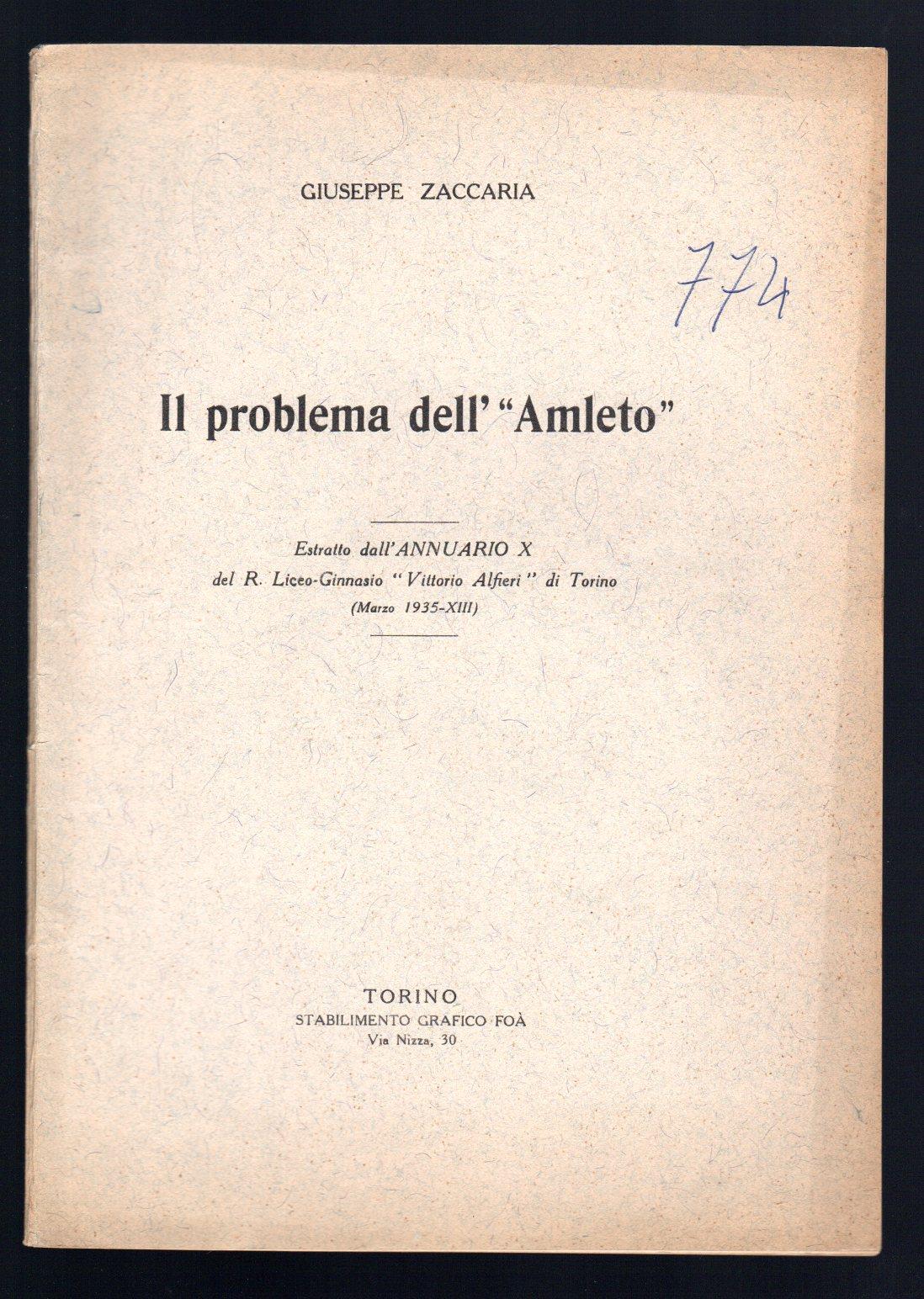 Il problema dell' "Amleto"
