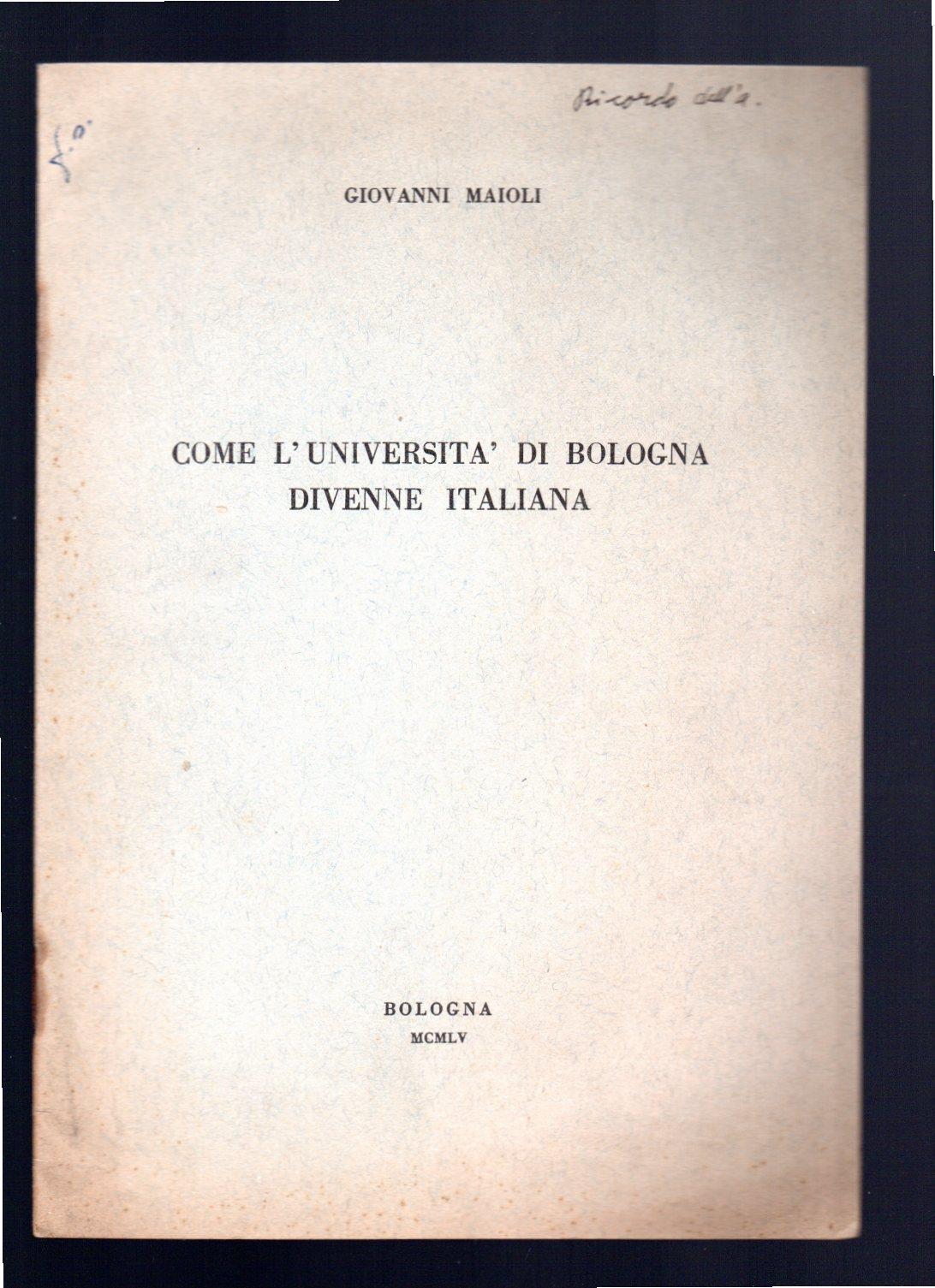 Come l'Università di Bologna divenne italiana