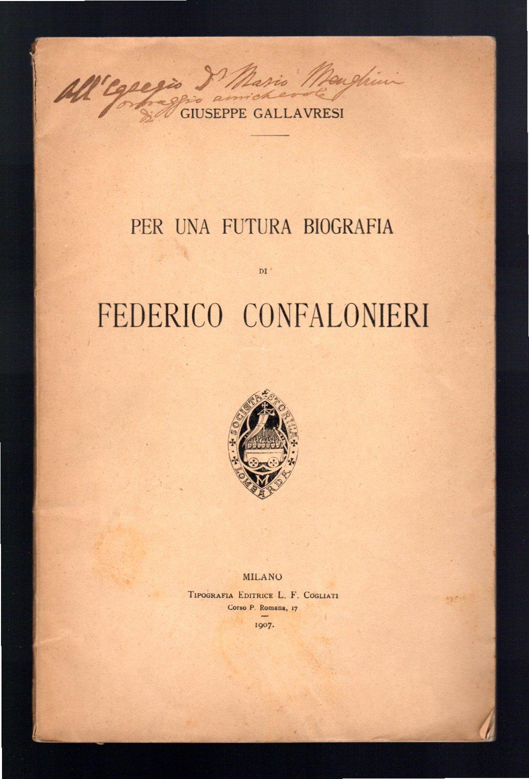 Per una futura biografia di Federico Confalonieri
