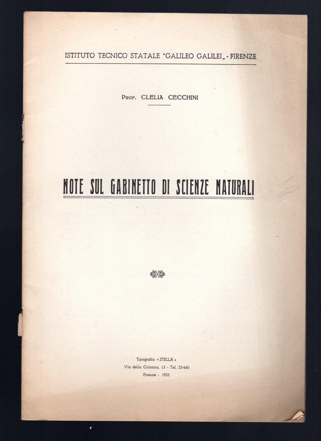 Note sul gabinetto di Scienze Naturali
