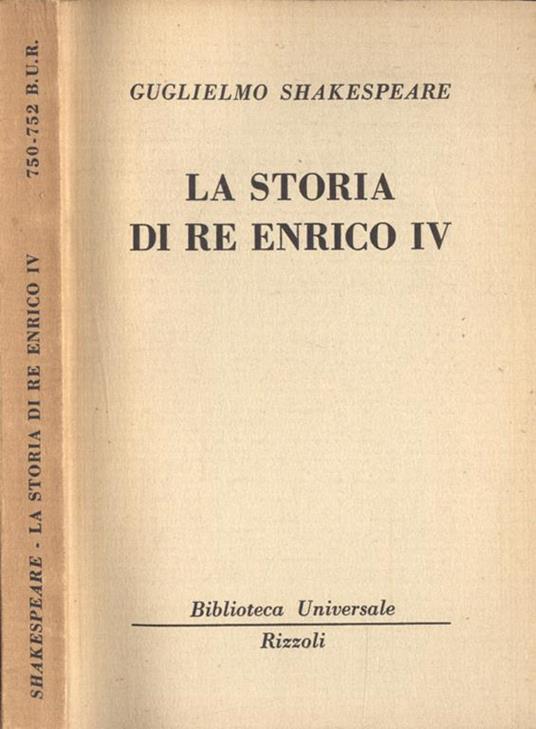 La storia di Re Enrico IV - William Shakespeare - copertina