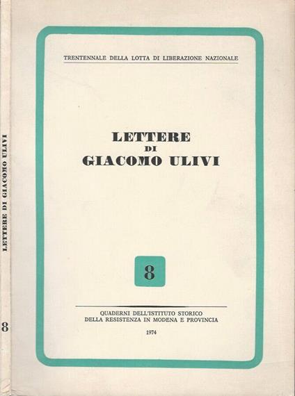 Lettere di Giacomo Ulivi - copertina