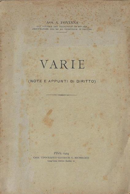 Varie - copertina
