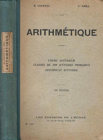 Arithmetique - copertina