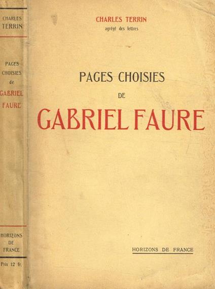 Pages Choisies de Gabriel Faure - copertina