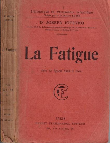 La fatigue - Dr. Josefa Ioteyko - copertina