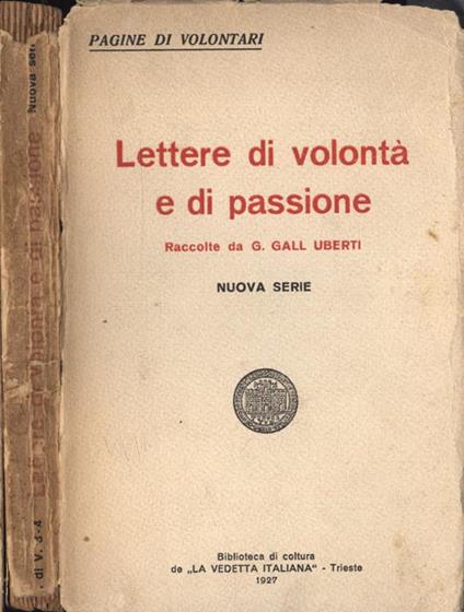 Lettere di volontà e di passione - copertina
