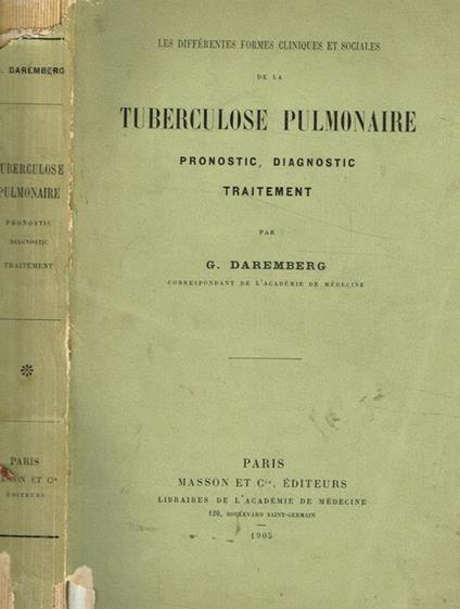 Les differentes formes cliniques et sociales de la tuberculose pulmonaire - copertina