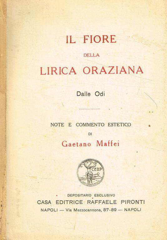 Il fiore della lirica oraziana. Dalle Odi - copertina