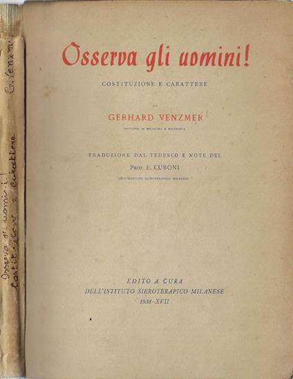 Osserva gli uomini! - Gerhard Venzmer - copertina