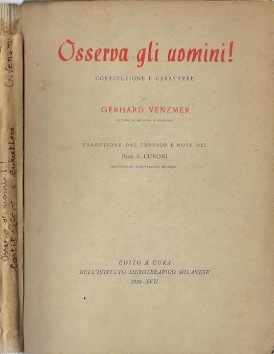 Osserva gli uomini! - Gerhard Venzmer - copertina