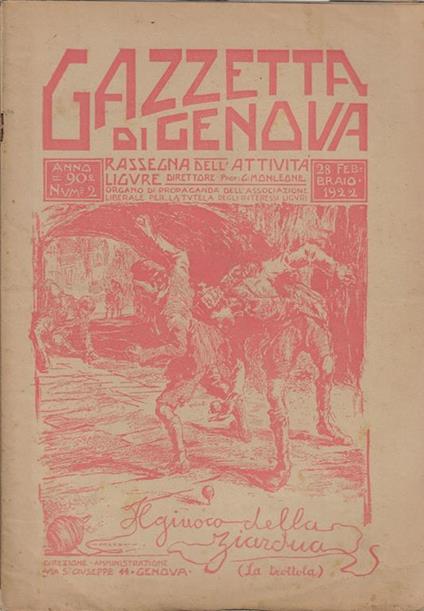 Gazzetta di Genova anno 90° N. 2 - Giovanni Monleone - copertina