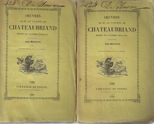 Les Martyrs Vol I, II - M. Le Vicomte De Chateaubriand - copertina