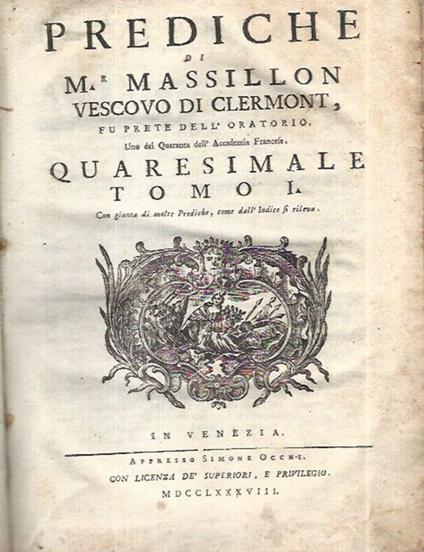 Prediche di M. Massillon - copertina
