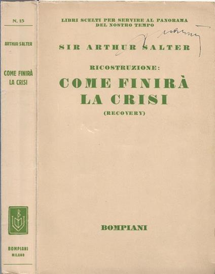 Come finirà la crisi - Sir Arthur Salter - copertina