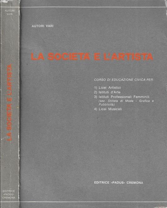 La società e l'artista - copertina