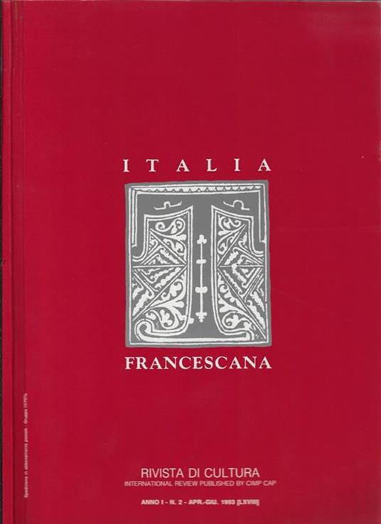 L' Italia francescana Anno I N. 2 - copertina