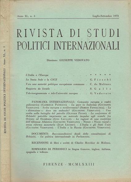 Rivista di Studi Politici Internazionali - copertina