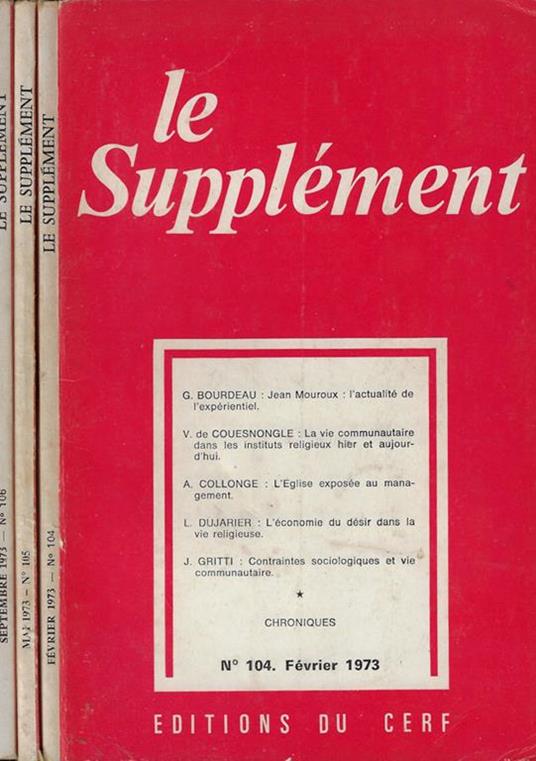 Le supplement n. 104-105-106 1973 - copertina
