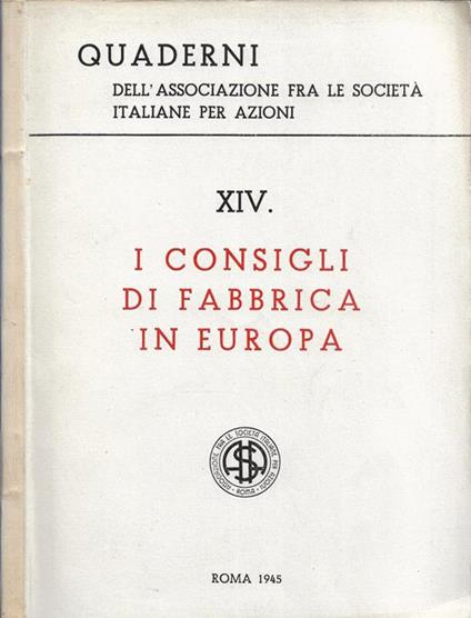 I consigli di fabbrica in Europa - copertina