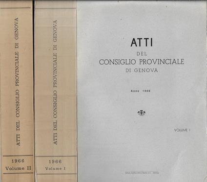 Atti del Consiglio Provinciale di Genova Anno 1966 (annata completa) - copertina