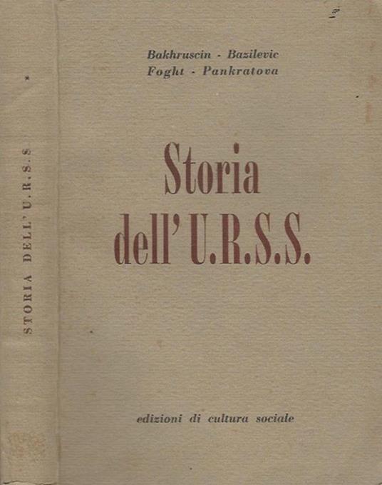 Storia dell'U.R.S.S. - Parte Prima - copertina