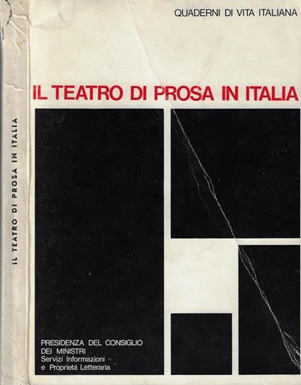 Il teatro di prosa in Italia - copertina