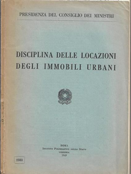 Disciplina delle locazioni degli immobili urbani - copertina