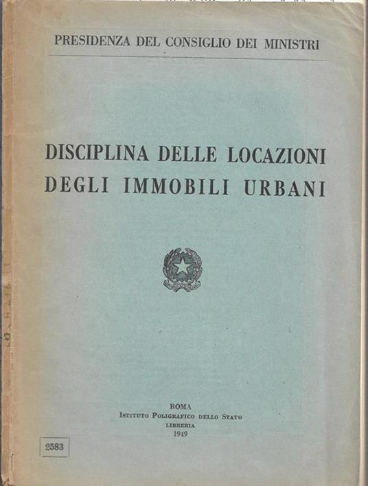 Disciplina delle locazioni degli immobili urbani - copertina