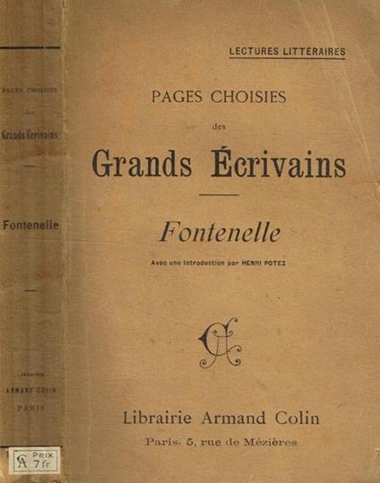 Pages choisies des grands écrivains. Fontenelle - copertina