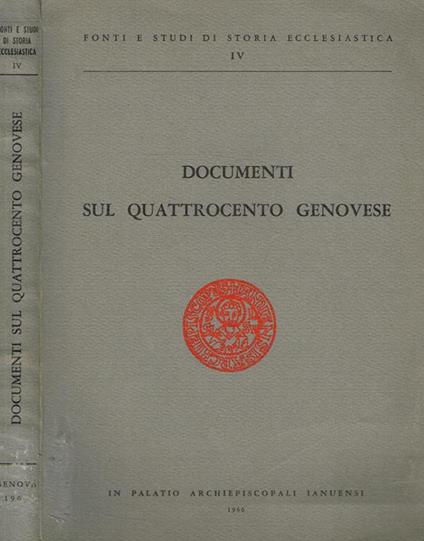 Documenti sul Quattrocento genovese - copertina