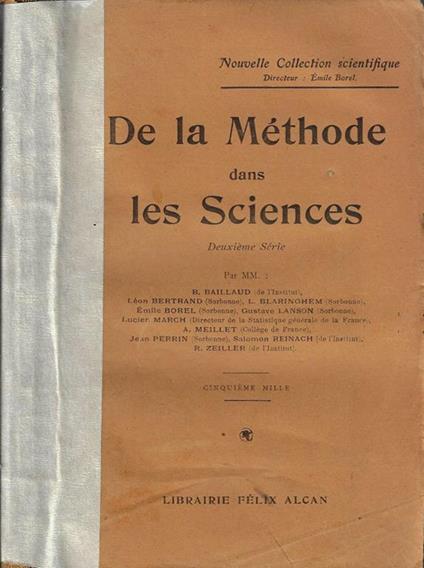 De la Mèthode dans les Sciences - copertina