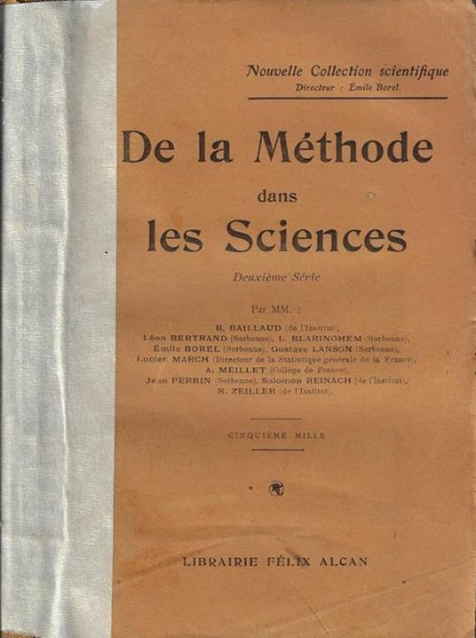 De la Mèthode dans les Sciences - copertina