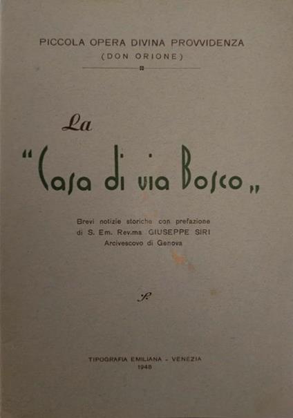 La Casa di via Bosco - copertina