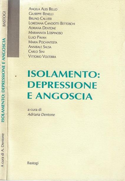 Isolamento: depressione e angoscia - copertina