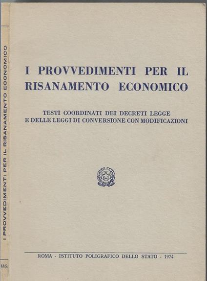 I provvedimenti per il risanamento economico - copertina