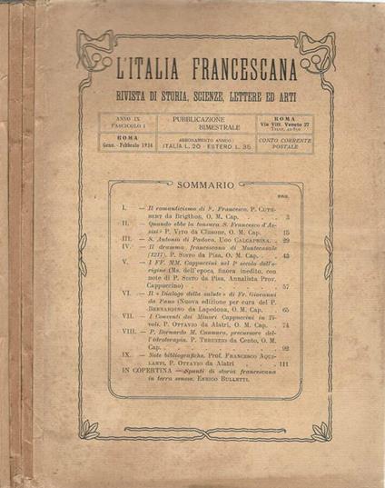 L' Italia Francescana - copertina