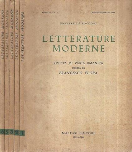 Letterature Moderne N° 1-2-3-5-6 - copertina