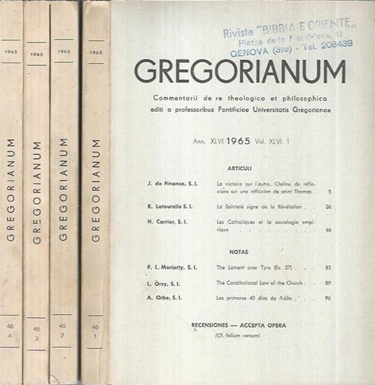 Gregorianum 1965 Numero 1-2-3-4 - copertina