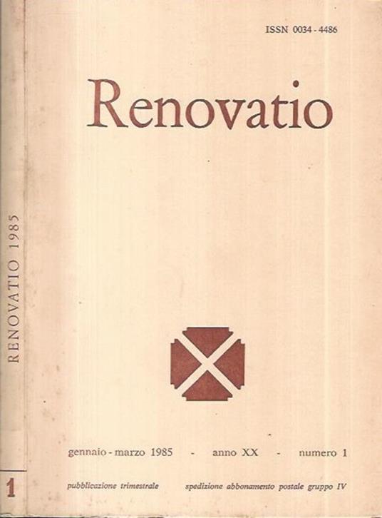 Renovatio 1985 - copertina
