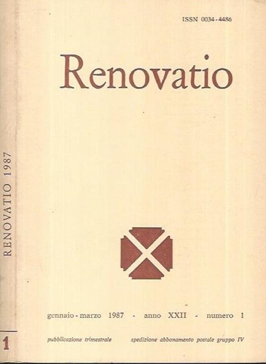 Renovatio 1987 - copertina