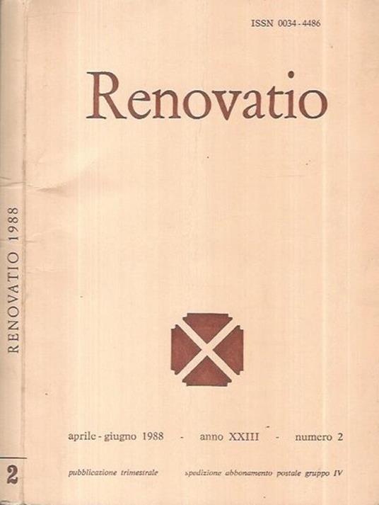 Renovatio 1988 - copertina