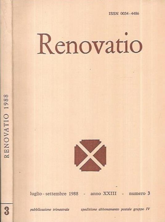 Renovatio 1988 - copertina