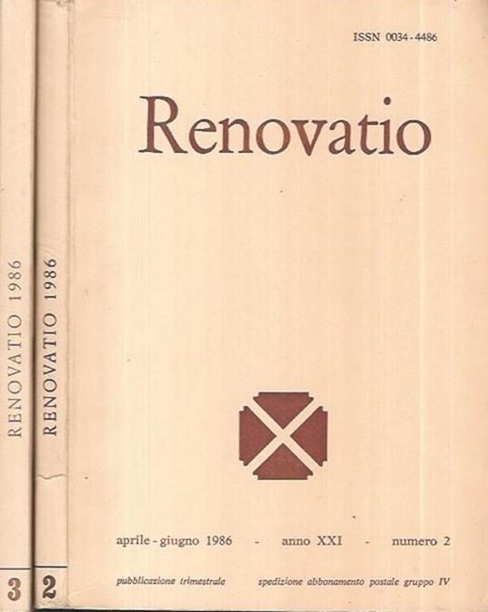 Renovatio 1986 - copertina